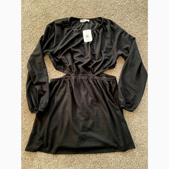 Elodie Dresses & Skirts - Elodie Black Dress with Scoop Neck and Side Cutouts - Large